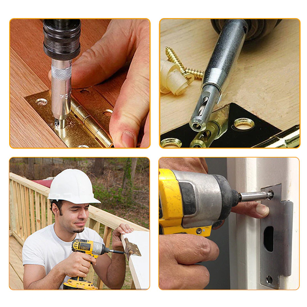 Self-Centering Hinge Drill Bits | Conical Tip Stops Off-Centre Holes & Bit Damage | Pilot Hole Guide for Hinges