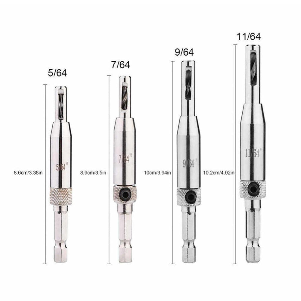 Self-Centering Hinge Drill Bits | Conical Tip Stops Off-Centre Holes & Bit Damage | Pilot Hole Guide for Hinges