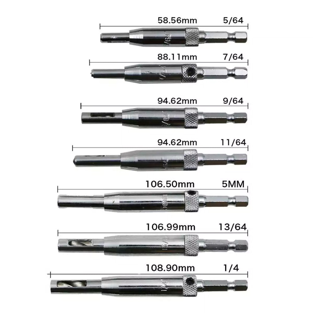 Self-Centering Hinge Drill Bits | Conical Tip Stops Off-Centre Holes & Bit Damage | Pilot Hole Guide for Hinges