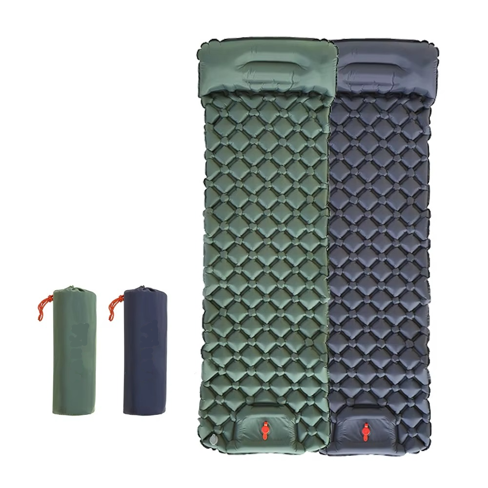 Self Inflating Camping Sleeping Pad with Built-In Pillow - Lightweight Design - Ergonomic