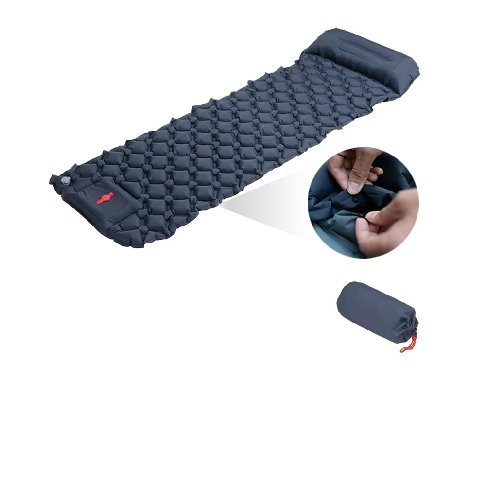 Self Inflating Camping Sleeping Pad with Built-In Pillow - Lightweight Design - Ergonomic