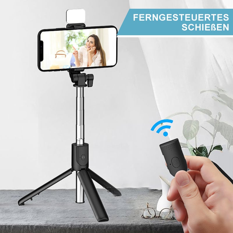 Selfie Stick Tripod Bluetooth Extendable Stainless Steel with Fill Light