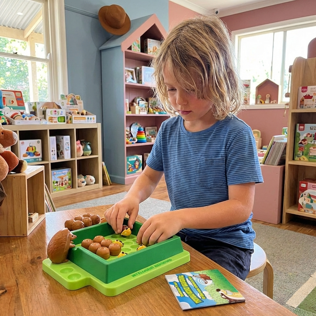 Shape Sorting Puzzle Toy Wood | Hedgehog Design with Colour Matching Pieces | Builds Fine Motor Skills and Focus