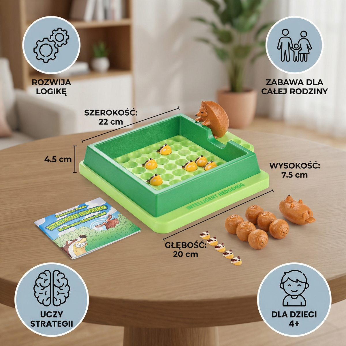 Shape Sorting Puzzle Toy Wood | Hedgehog Design with Colour Matching Pieces | Builds Fine Motor Skills and Focus
