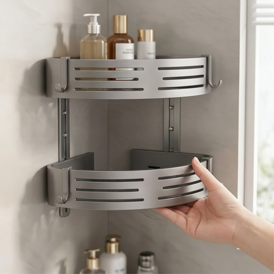 Shower Shelf 2-Piece Set | BathRack Corner Storage Organizer