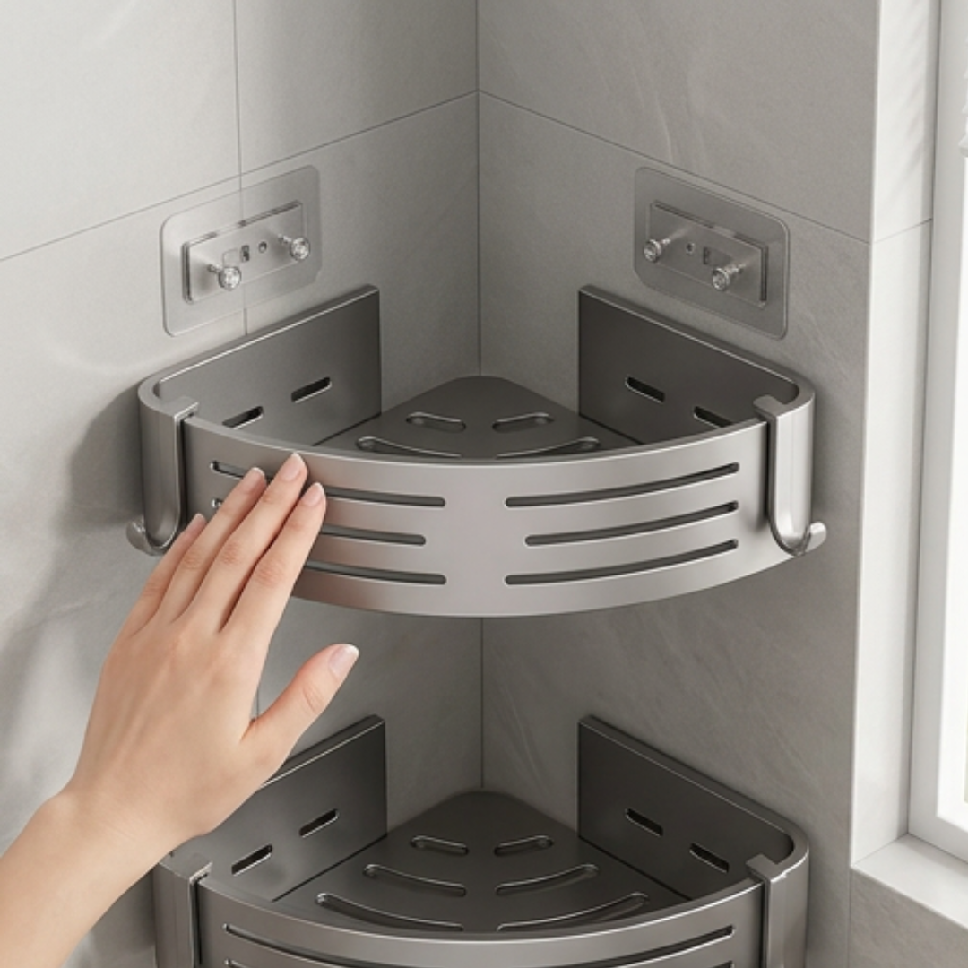 Shower Shelf 2-Piece Set | BathRack Corner Storage Organizer
