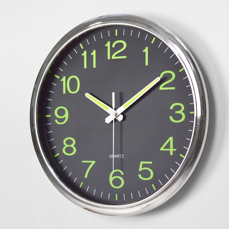 Silent LED Wall Clock 12-Inch Timepiece With Clear Visibility - Plastic - Silent Movement - Round