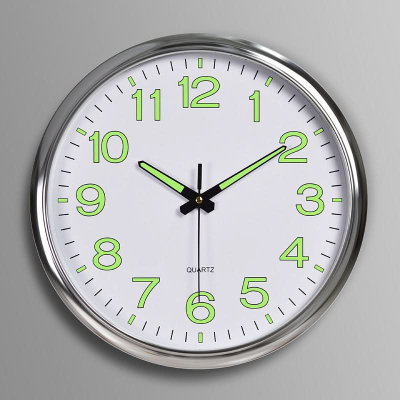 Silent LED Wall Clock 12-Inch Timepiece With Clear Visibility - Plastic - Silent Movement - Round