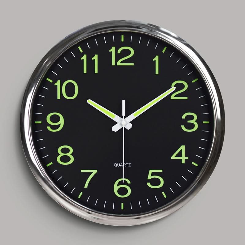Silent LED Wall Clock 12-Inch Timepiece With Clear Visibility - Plastic - Silent Movement - Round