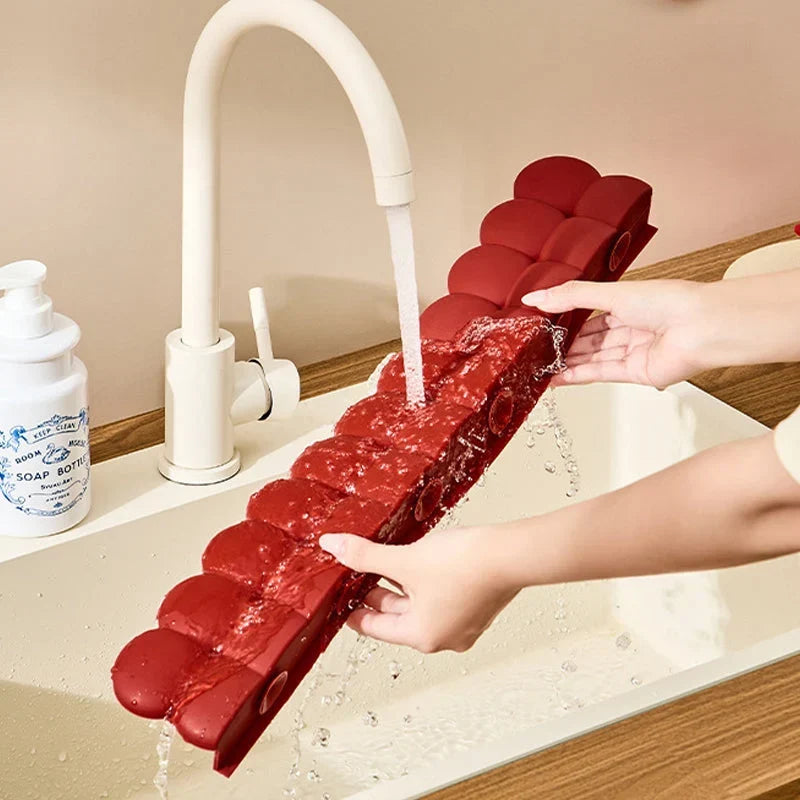 Silicone Sink Splash Guard | Suction Cup Base for Marble, Granite and Laminate | Keeps Countertops Dry and Clean