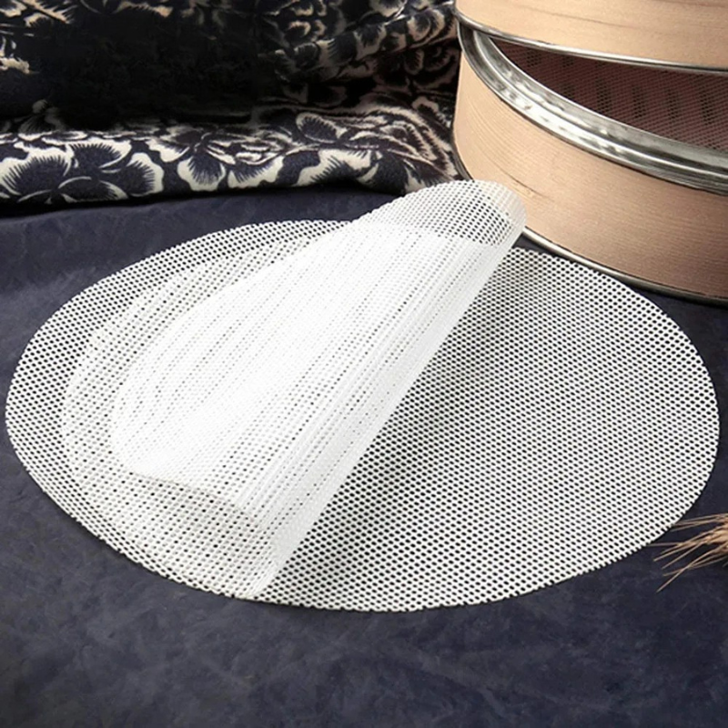 Silicone Steamer Liners Round 8/10/12 Inch | Set of 10, Non-Stick Mesh | Reusable Dehydrator Mats for Steaming & Baking