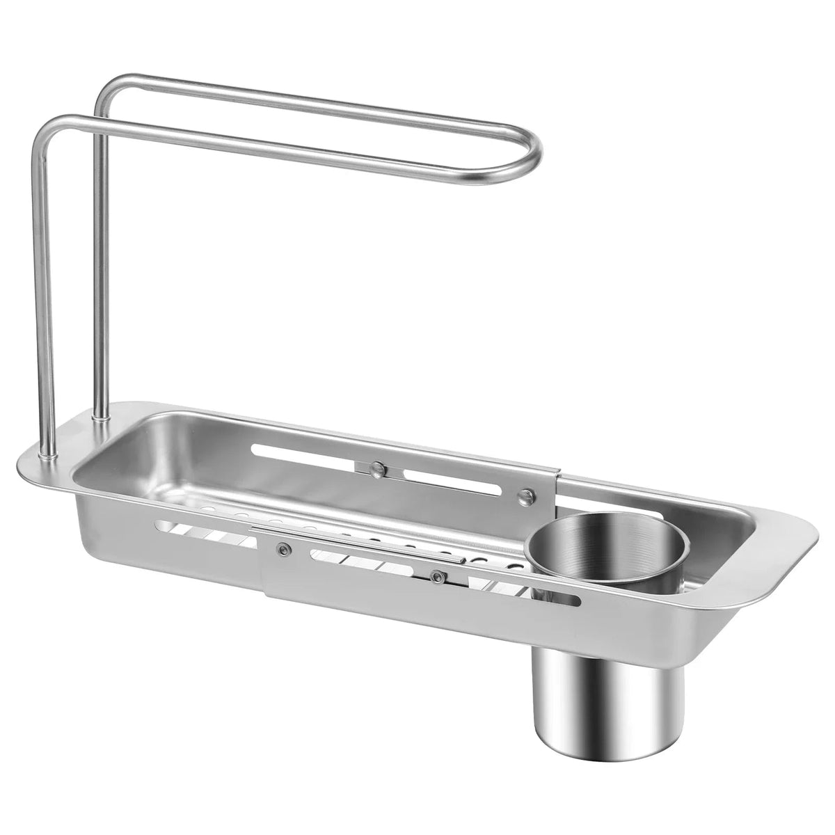 Sink Drain Shelf | Telescopic Tray With Towel Bar And Cup