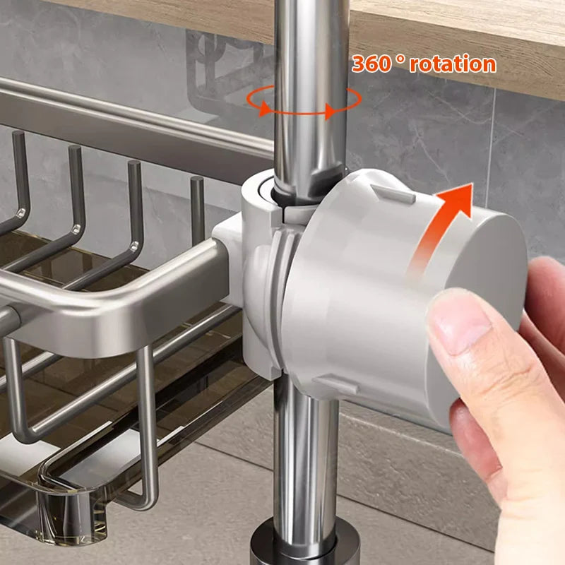Sink Organizer | Faucet Mounted Rack With A Drip Tray