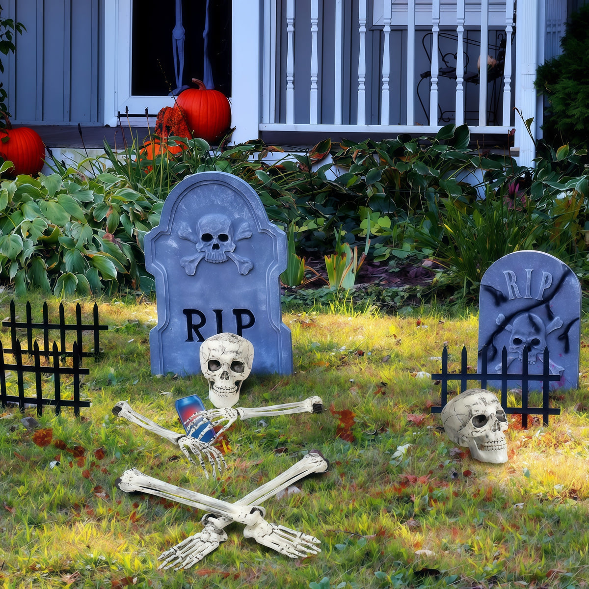 Skeleton Stake Decorations Halloween | Realistic Arm and Leg Bones | Weather-Resistant Reusable Outdoor Garden Stakes