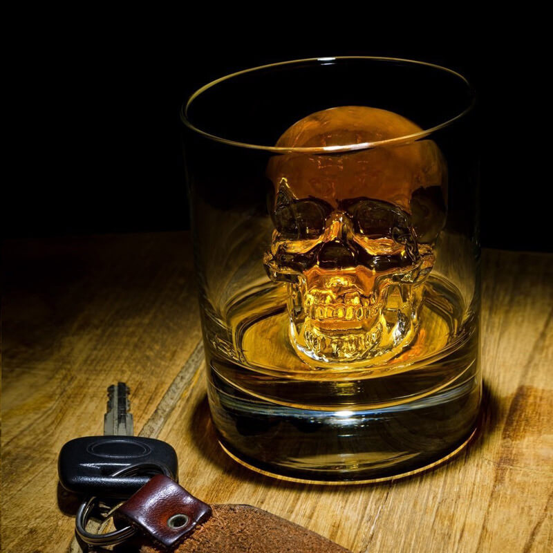 Skull Ice Cube Mold Silicone | 4-Cavity 3D Skull Design for Cocktails | Slow-Melting, Food-Safe, Dishwasher-Safe, Reusable