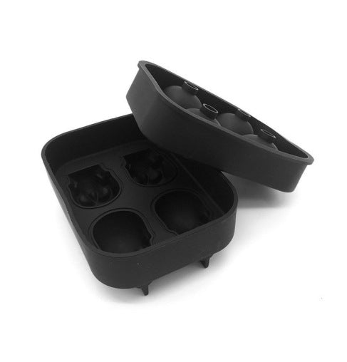 Skull Ice Cube Mold Silicone | 4-Cavity 3D Skull Design for Cocktails | Slow-Melting, Food-Safe, Dishwasher-Safe, Reusable
