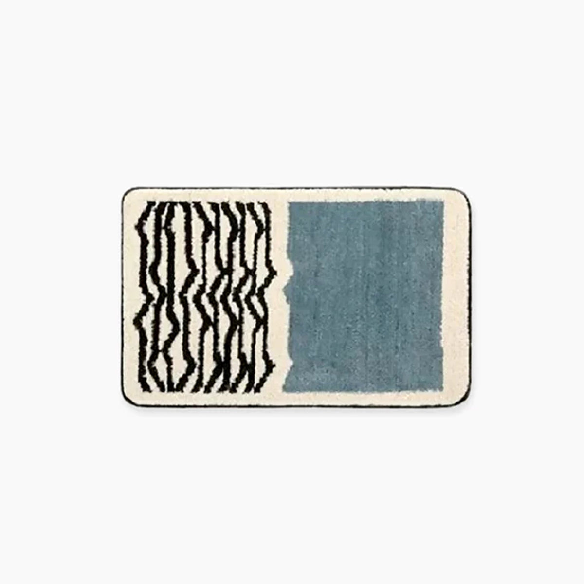 Small Bathroom Rug | Speckled Grid, Solid Block Panel