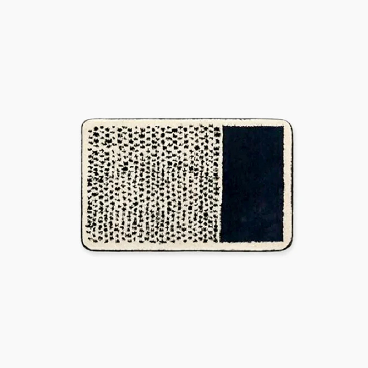 Small Bathroom Rug | Speckled Grid, Solid Block Panel