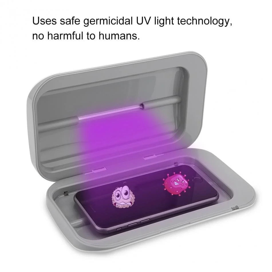 Smartphone Sanitizer | Hinged Case, Lamp In The Lid