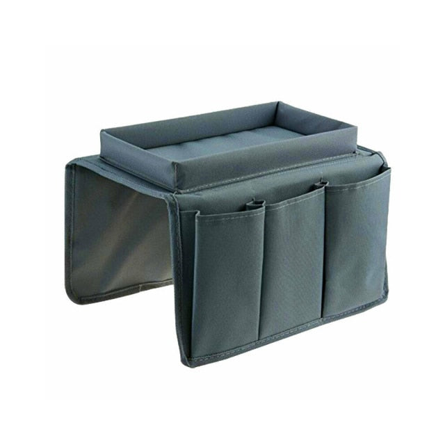 Sofa Armrest Organiser Oxford Fabric | Tray Attachment Holds Drinks & Snacks Steady | Reinforced Sides Stop Spills