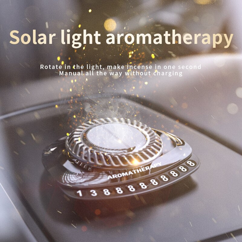 Solar Air Purifier Car D-Shape ABS-Alloy Compact with Cologne Scent