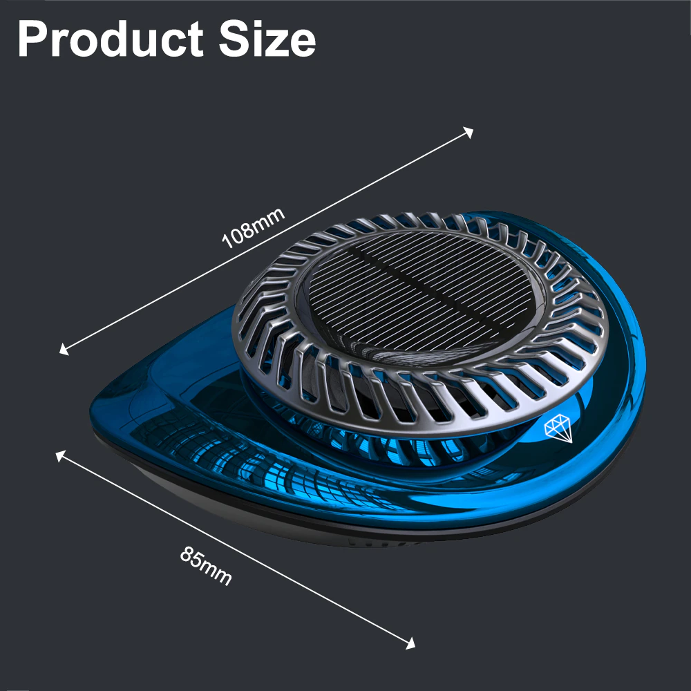Solar Air Purifier Car D-Shape ABS-Alloy Compact with Cologne Scent