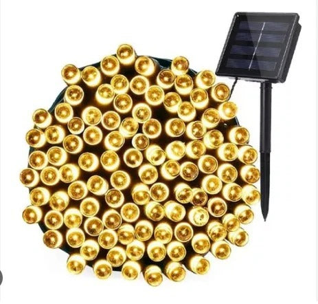 Solar Fairy Lights LED String | 8 Lighting Modes & Garden Spike Stand | IP65 Waterproof, Auto Dusk-to-Dawn Charging
