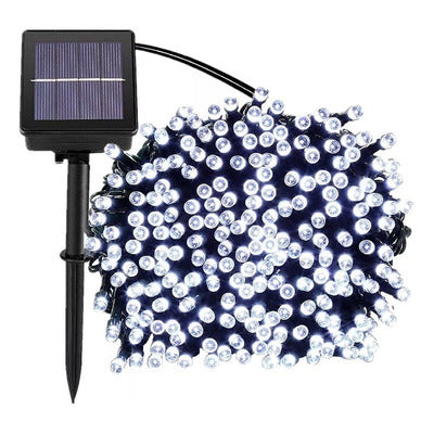 Solar Fairy Lights LED String | 8 Lighting Modes & Garden Spike Stand | IP65 Waterproof, Auto Dusk-to-Dawn Charging