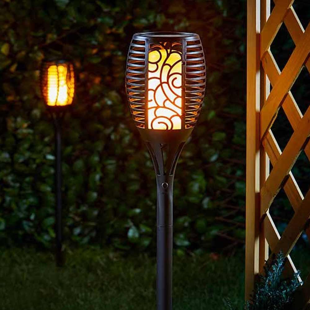 Solar Flame Garden Light | IP65 Weatherproof, No Wiring Needed | Metal Stake, 3 Sizes, 12-96 LED, 51-76 cm Tall