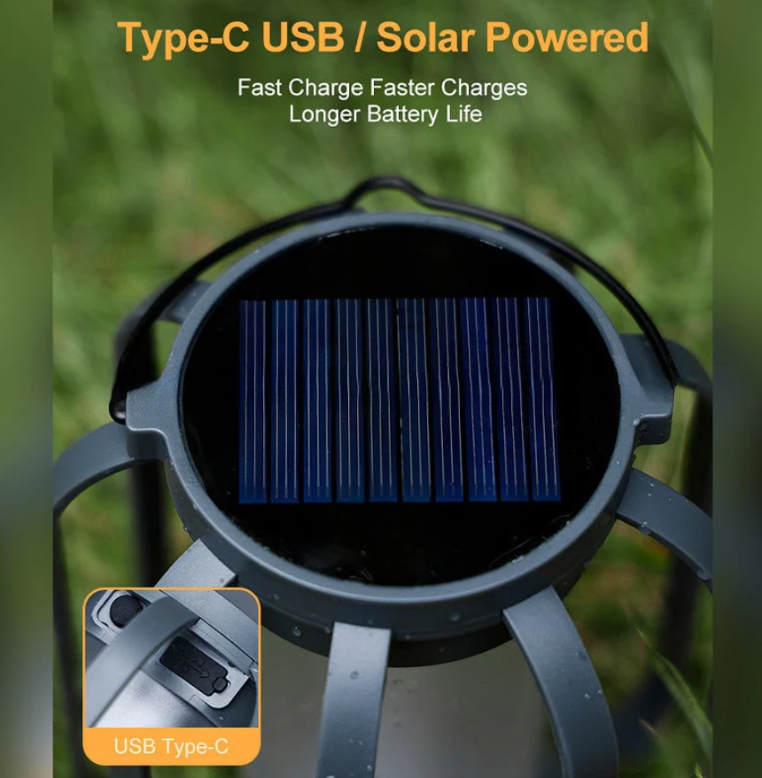 Solar Flame Lantern, Weatherproof Plastic | 25 x 13 cm, 12-Hour Solar Glow | Hemp Rope Wrap, Rain & Wind Resistant