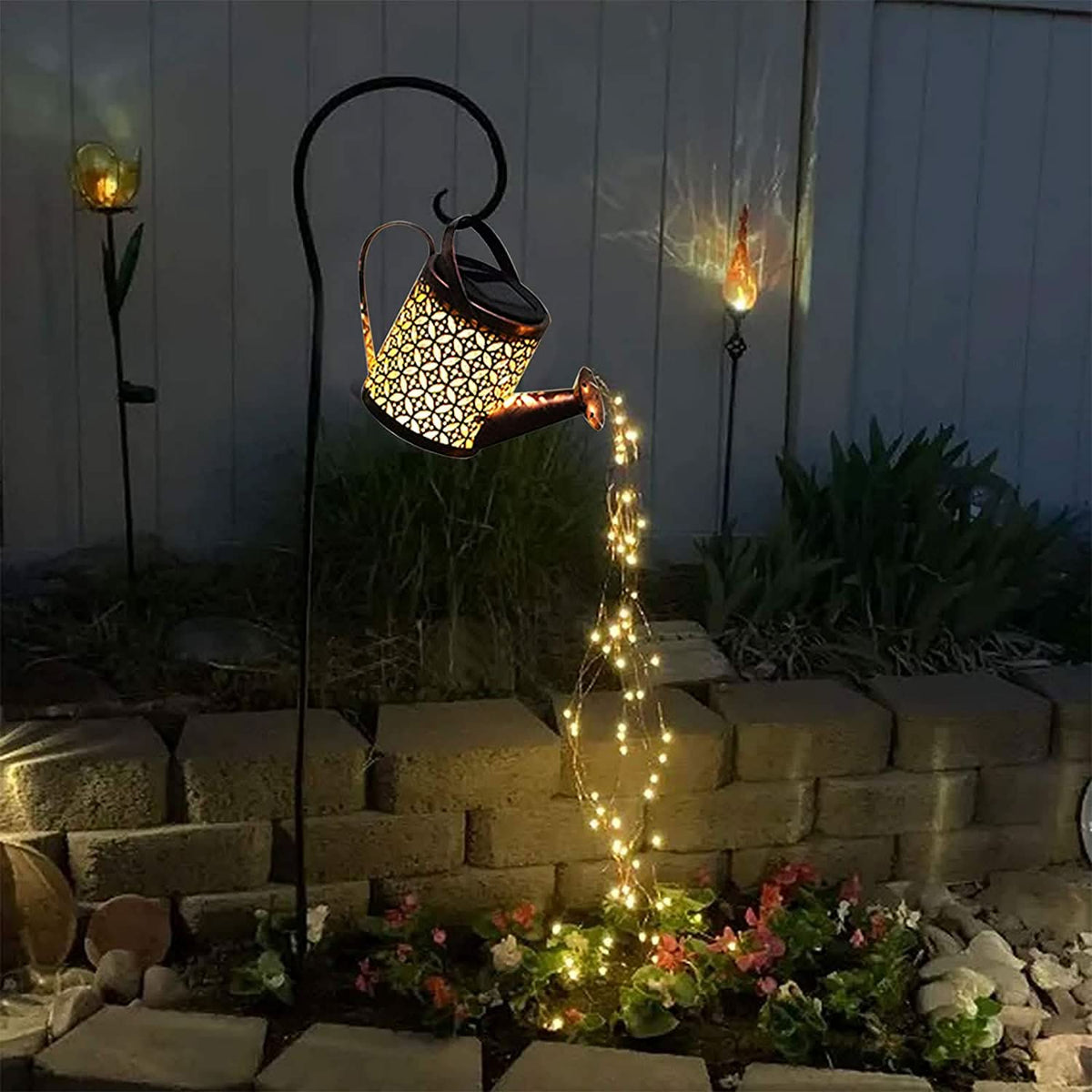 Solar Garden Lamp - Star-Shaped Design - Flexible Copper Wire - LED - Delveno