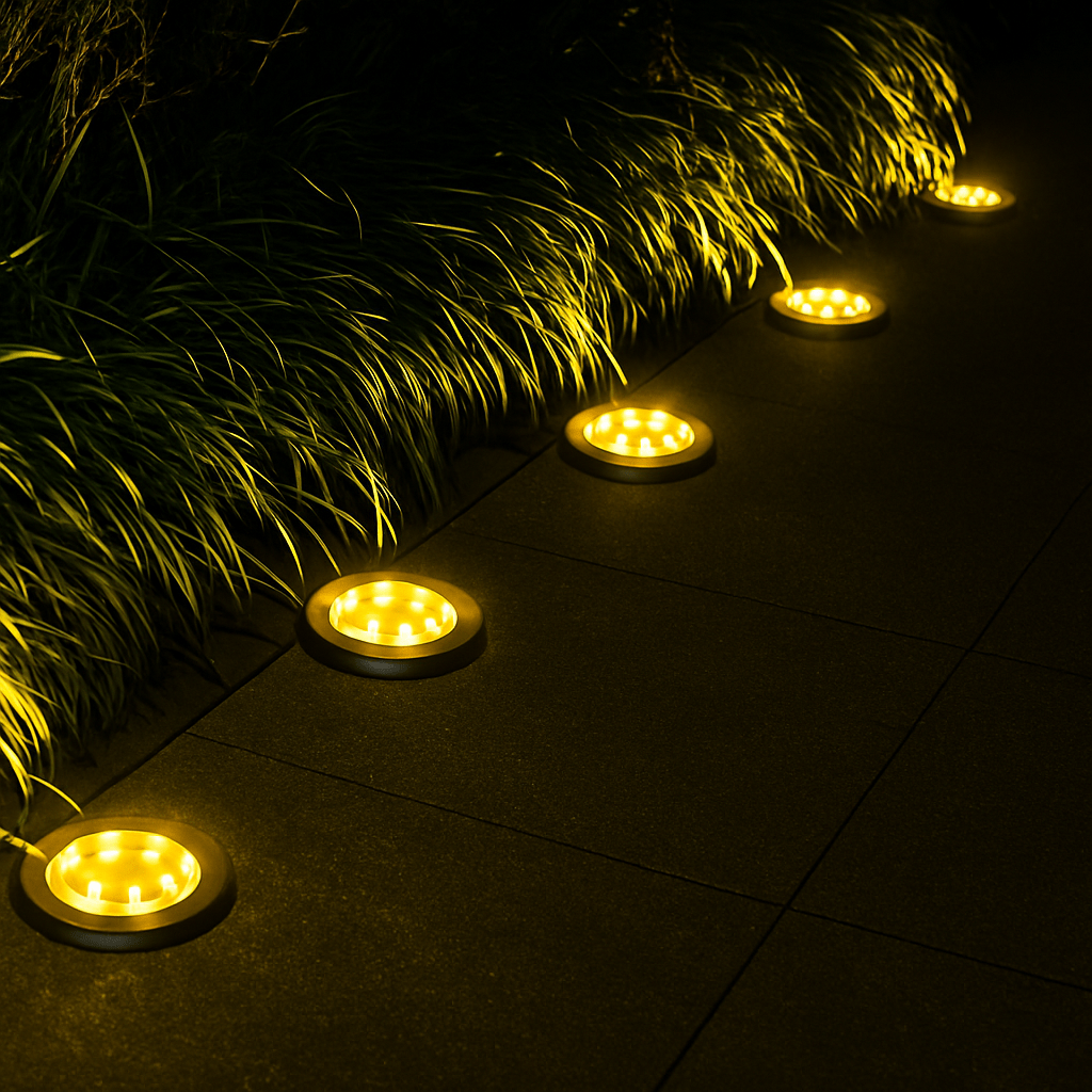 Solar Garden Lights Stainless Steel | 4 Pack LED, Tool-Free Stake Install | Rust-Proof & Weatherproof All Year