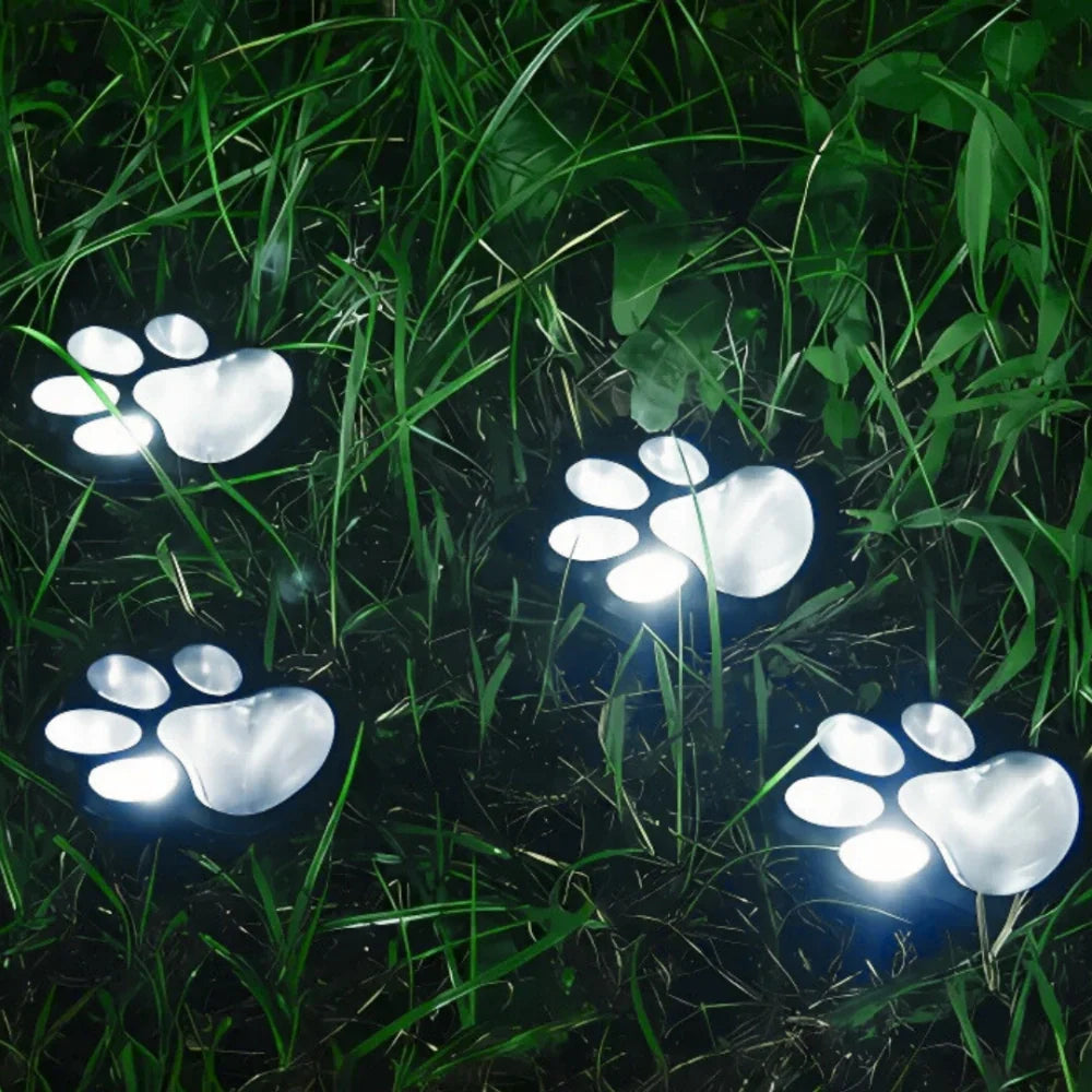 Solar Paw Print Light, ABS Plastic | IP44 Waterproof, Automatic Dusk Sensor | Up to 10 Hours Glow, 3 to 24 Pack