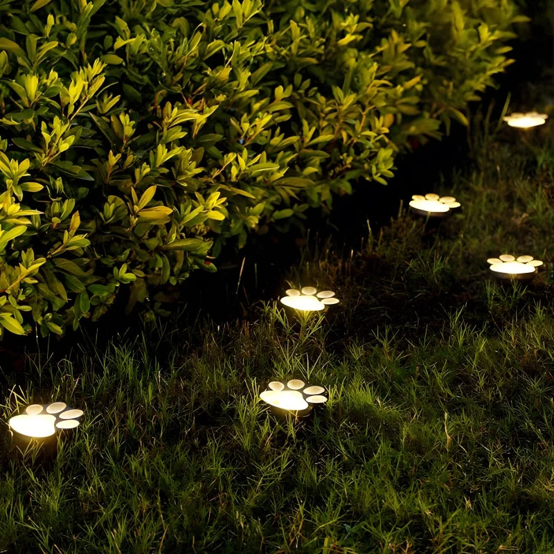 Solar Paw Print Light, ABS Plastic | IP44 Waterproof, Automatic Dusk Sensor | Up to 10 Hours Glow, 3 to 24 Pack