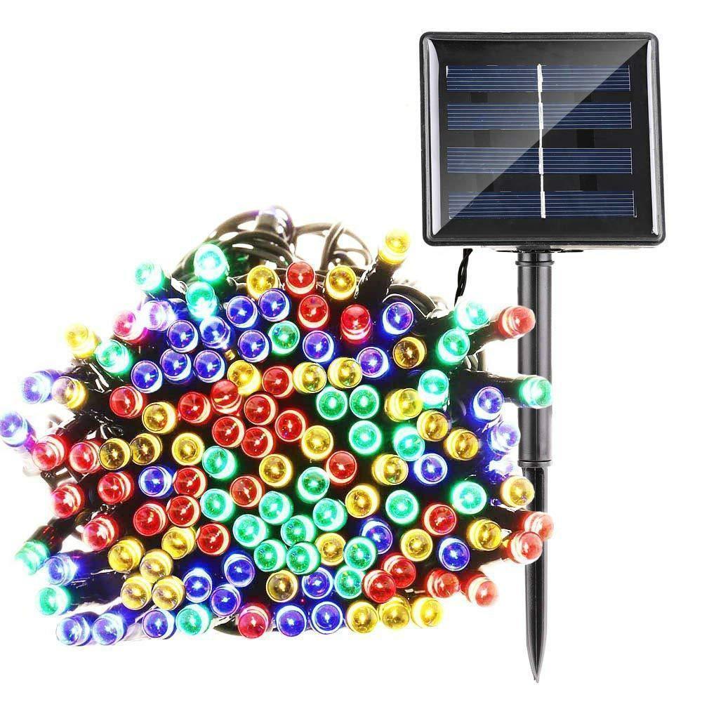 Solar Powered Fairy Lights 100 LED String | 8 Lighting Modes, Dusk Sensor | IP44 Waterproof Outdoor Decoration