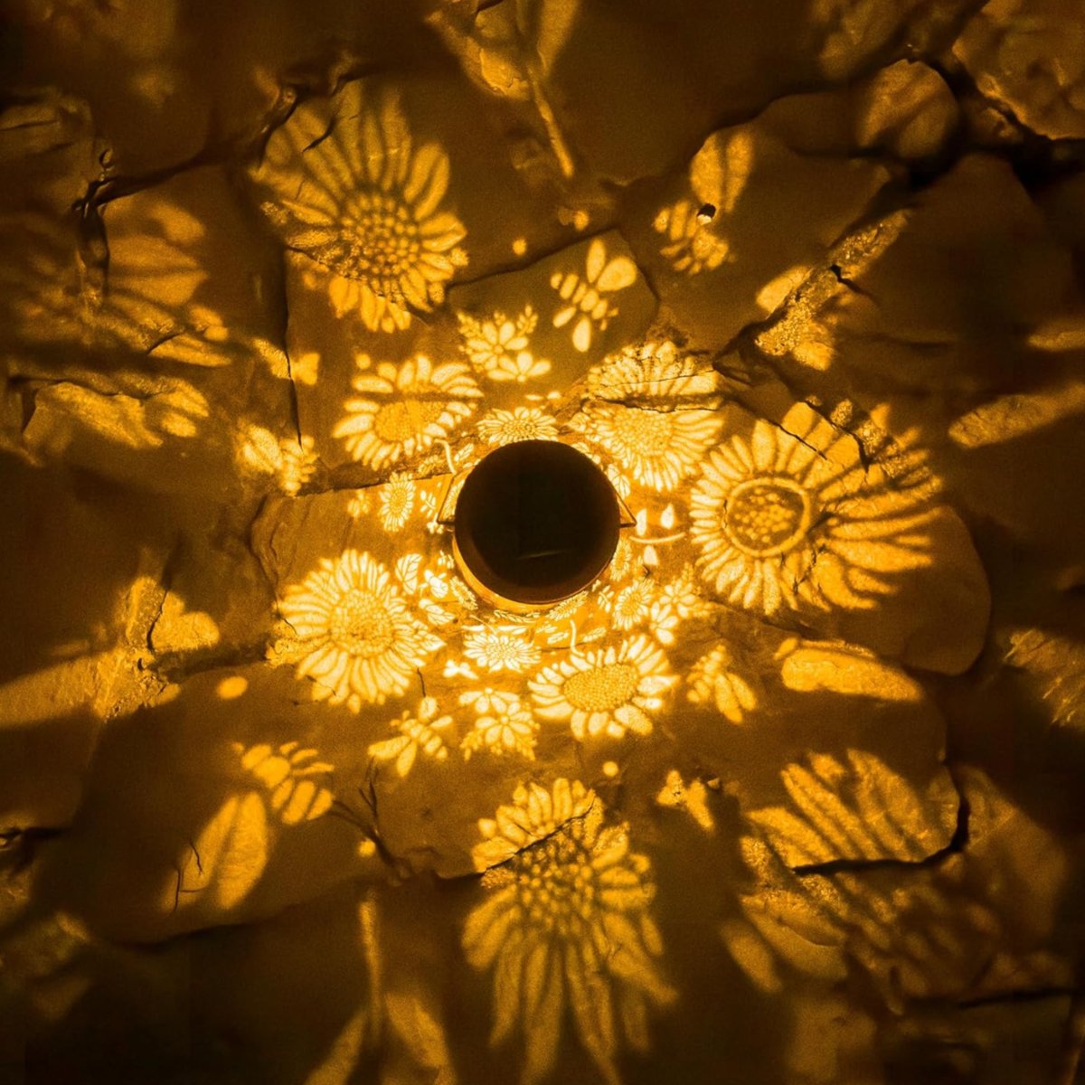 Solar Silhouette Lantern Iron | Sun Flower or Butterfly Cutout | IP55 Weatherproof, 8-12 Hour Warm White Glow