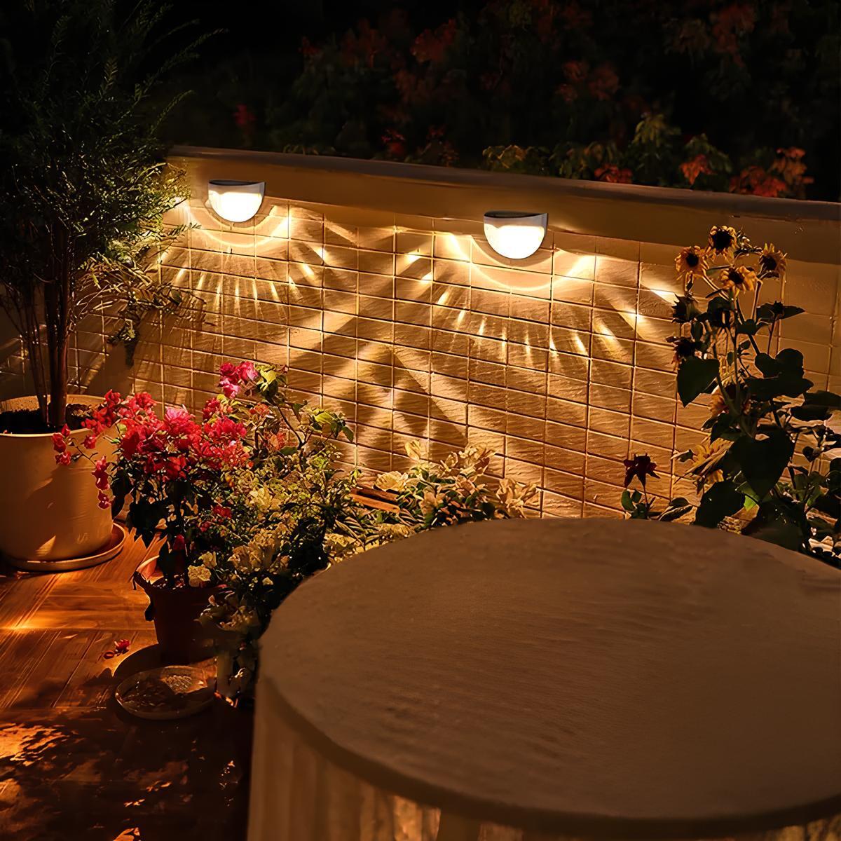 Solar Wall Lamp, Waterproof Build | Auto On/Off, Up to 8 Hours Warm White Light | 2, 4 or 10 Pack, Black or White