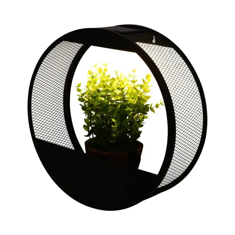 Solar Wall Pot Light with Integrated Planter | Oval or Round Style | Waterproof, Up to 8 Hours Warm & Cool White Light