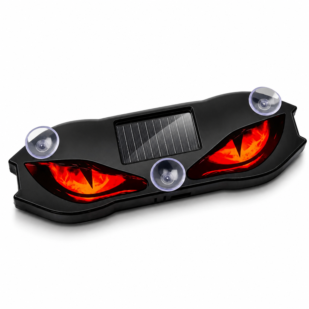 Solar Warning Light | Vibration Sensor Activation, No-Wiring Suction Mount | Dual Solar & USB Charging, 72-Hour Battery