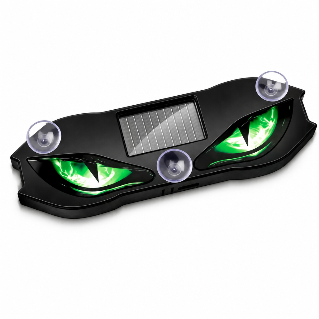 Solar Warning Light | Vibration Sensor Activation, No-Wiring Suction Mount | Dual Solar & USB Charging, 72-Hour Battery