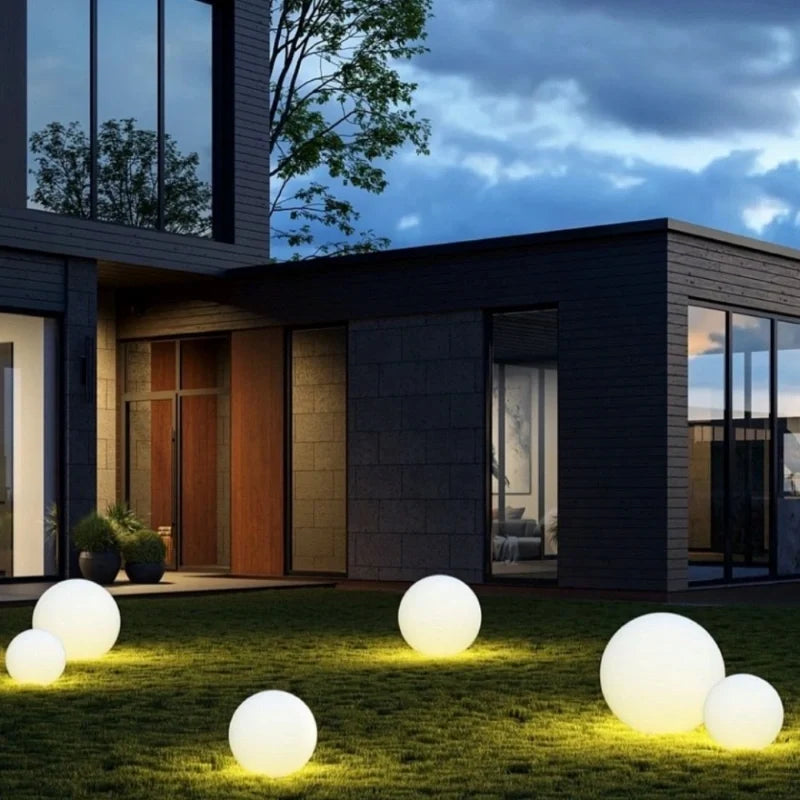 Spherical LED Garden Light | 16-Colour Remote Control, USB Rechargeable | Weather-Resistant, Solar Powered Option