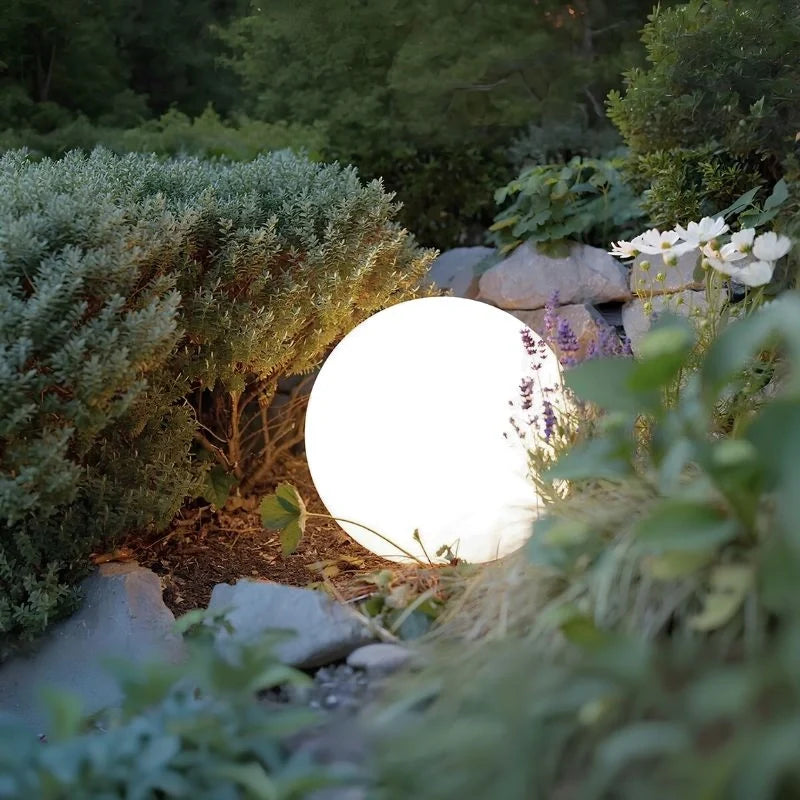 Spherical LED Garden Light | 16-Colour Remote Control, USB Rechargeable | Weather-Resistant, Solar Powered Option