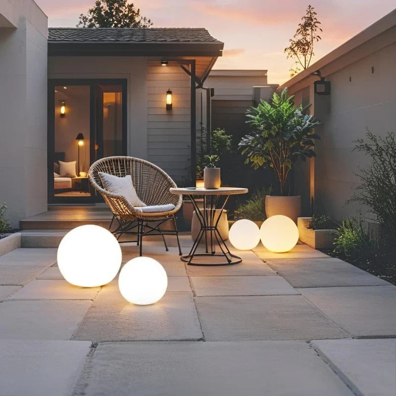 Spherical LED Garden Light | 16-Colour Remote Control, USB Rechargeable | Weather-Resistant, Solar Powered Option