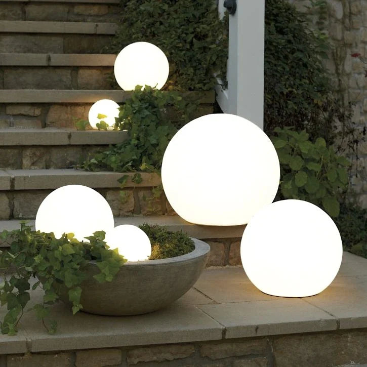 Spherical LED Garden Light | 16-Colour Remote Control, USB Rechargeable | Weather-Resistant, Solar Powered Option