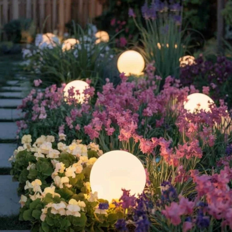 Spherical LED Garden Light | 16-Colour Remote Control, USB Rechargeable | Weather-Resistant, Solar Powered Option