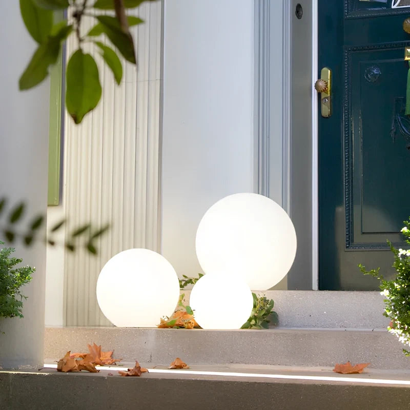 Spherical LED Garden Light | 16-Colour Remote Control, USB Rechargeable | Weather-Resistant, Solar Powered Option
