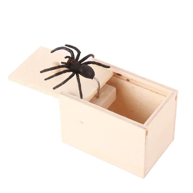 Spider Prank Box Halloween Toy | Hidden Pop-Up Spider Surprise Trick | Reusable Wooden Party Gag Gift Toy for All Ages