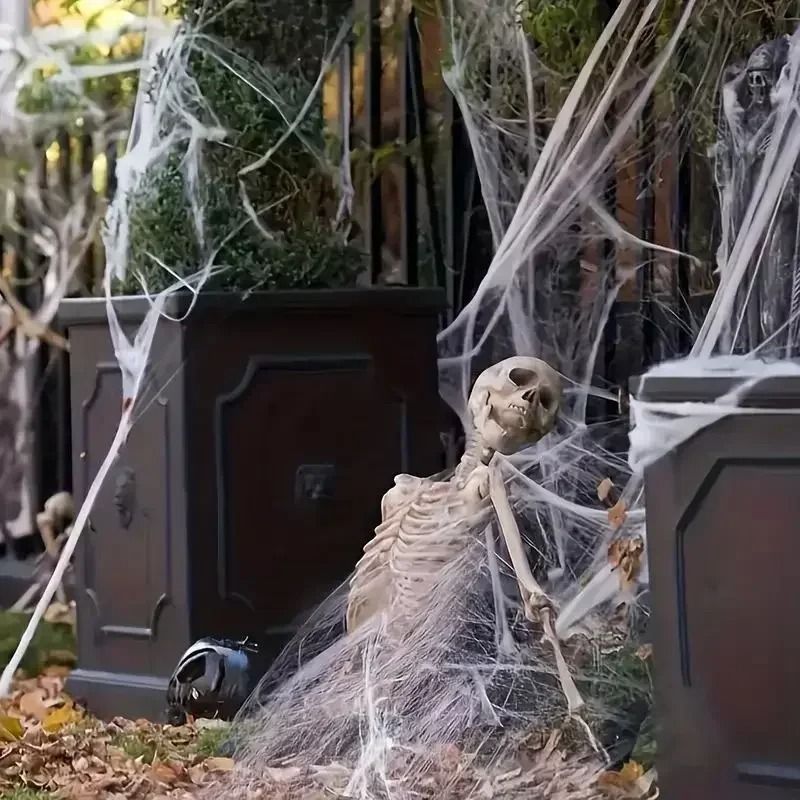 Spider Web Halloween Decoration | Stretchable Cotton Thread Webbing | Covers Large Areas for Instant Spooky Effect