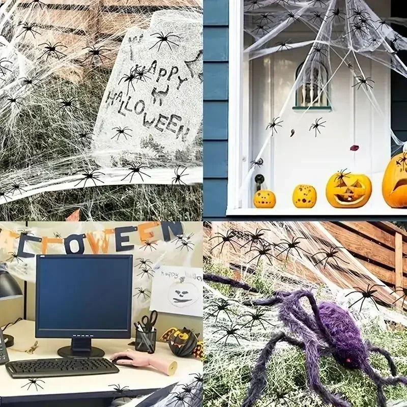 Spider Web Halloween Decoration | Stretchable Cotton Thread Webbing | Covers Large Areas for Instant Spooky Effect