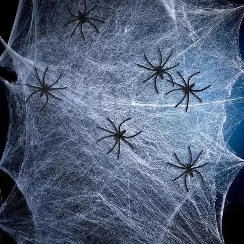 Spider Web Halloween Decoration | Stretchable Cotton Thread Webbing | Covers Large Areas for Instant Spooky Effect